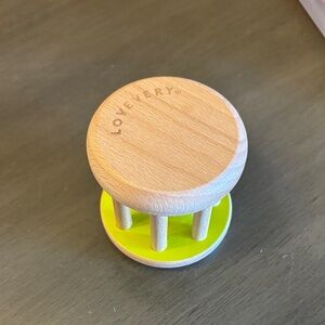 Lovevery Wooden Rattle Toy - Natural and Yellow